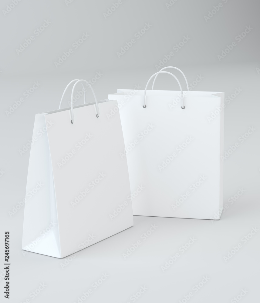 Empty Shopping Bag for advertising and branding. 3d rendering. Empty Shopping Bag for advertising and branding. 3d rendering.