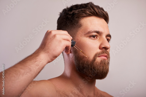 portrait of handsome bearded man