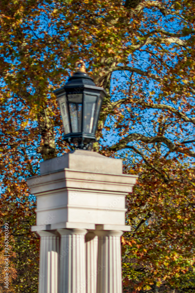 Street lamp in london with glass enclosure
