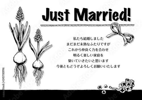結婚しました 報告用 ムスカリの手書きイラスト Stock Vector Adobe Stock 結婚しました 報告用 ムスカリの手書きイラスト Stock Vector Adobe Stock