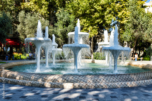 Park fountains in Baku. Republic of Azerbaijan