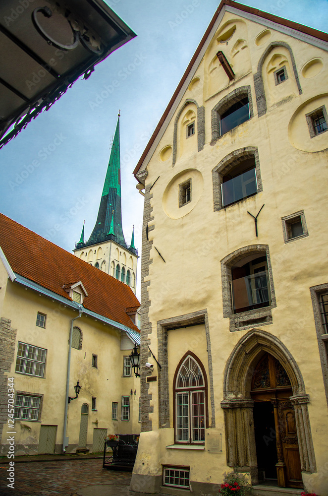 Medieval streets of Old Town Tallinn, Estonia