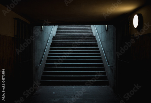 Staircase exit from the tunnel to the Victory Column in Berlin. Germany