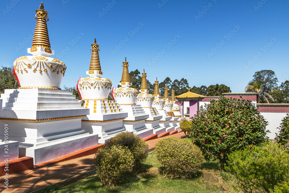 Stupas at Chagdud Gonpa Khadro Ling Buddhist Temple - Tres Coroas, Rio Grande do Sul, Brazil