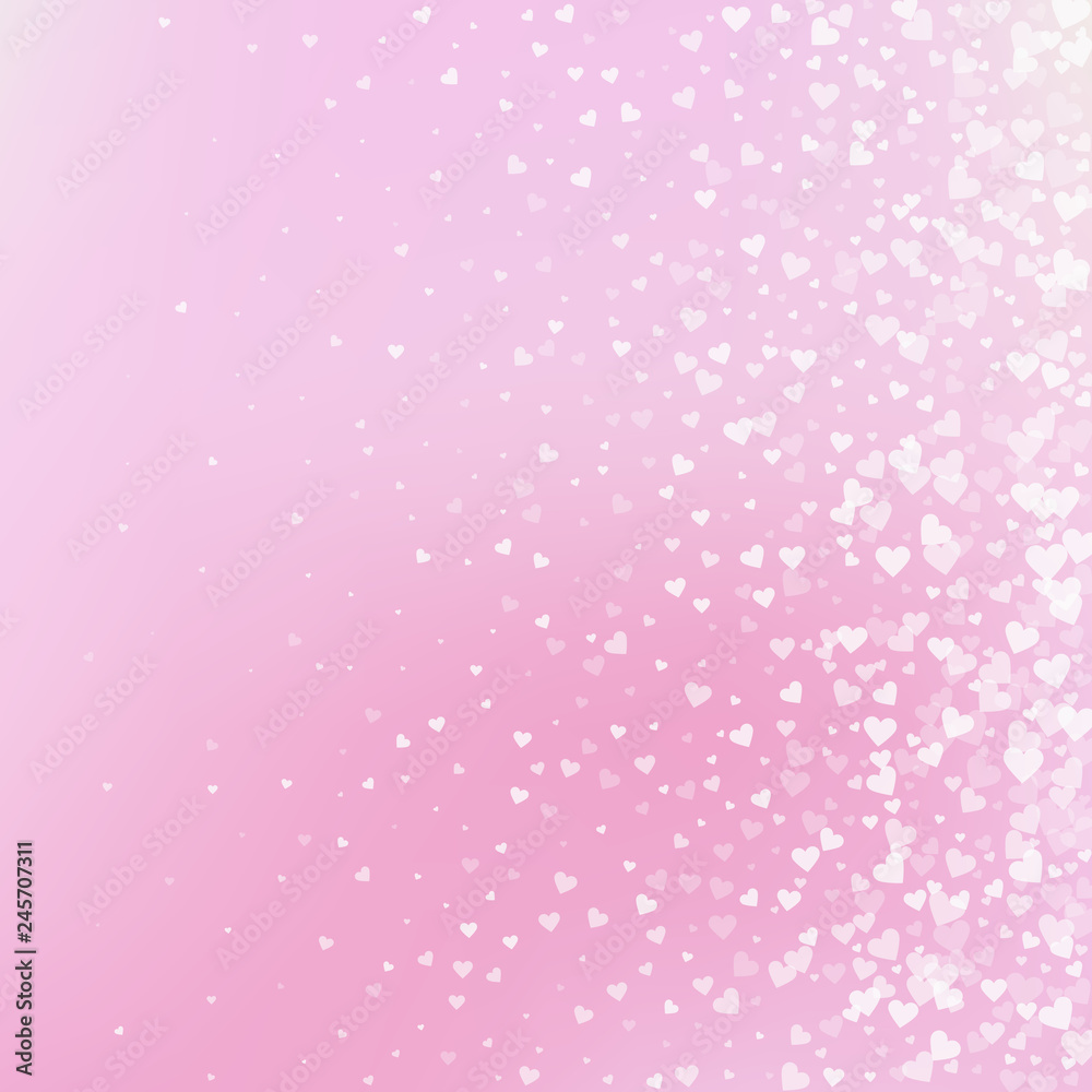 White heart love confettis. Valentine's day gradie White heart love confettis. Valentine's day gradie