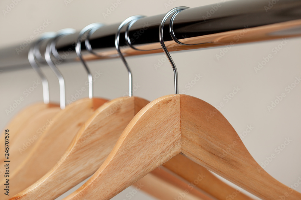 Fototapeta premium wooden hangers