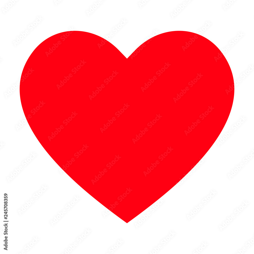 Red heart icon, love icon. Isolated vector illustration on white background. - obrazy, fototapety, plakaty 