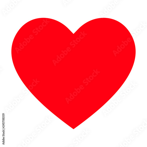 Red heart icon, love icon. Isolated vector illustration on white background.