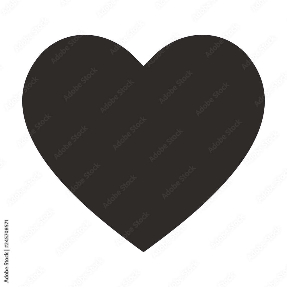 Black heart icon, love icon. Isolated vector illustration on white background. Black heart icon, love icon. Isolated vector illustration on white background.