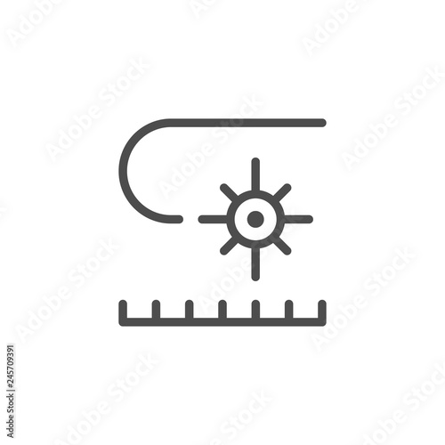 Laser cutting line icon