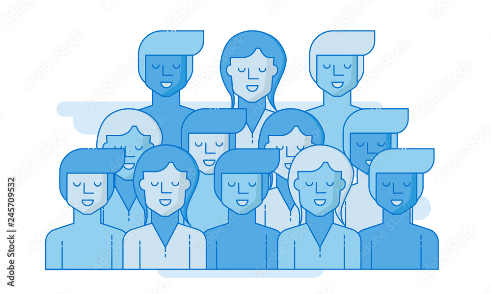 Large group of people. Business people, teamwork concept. Flat vector illustration Large group of people. Business people, teamwork concept. Flat vector illustration