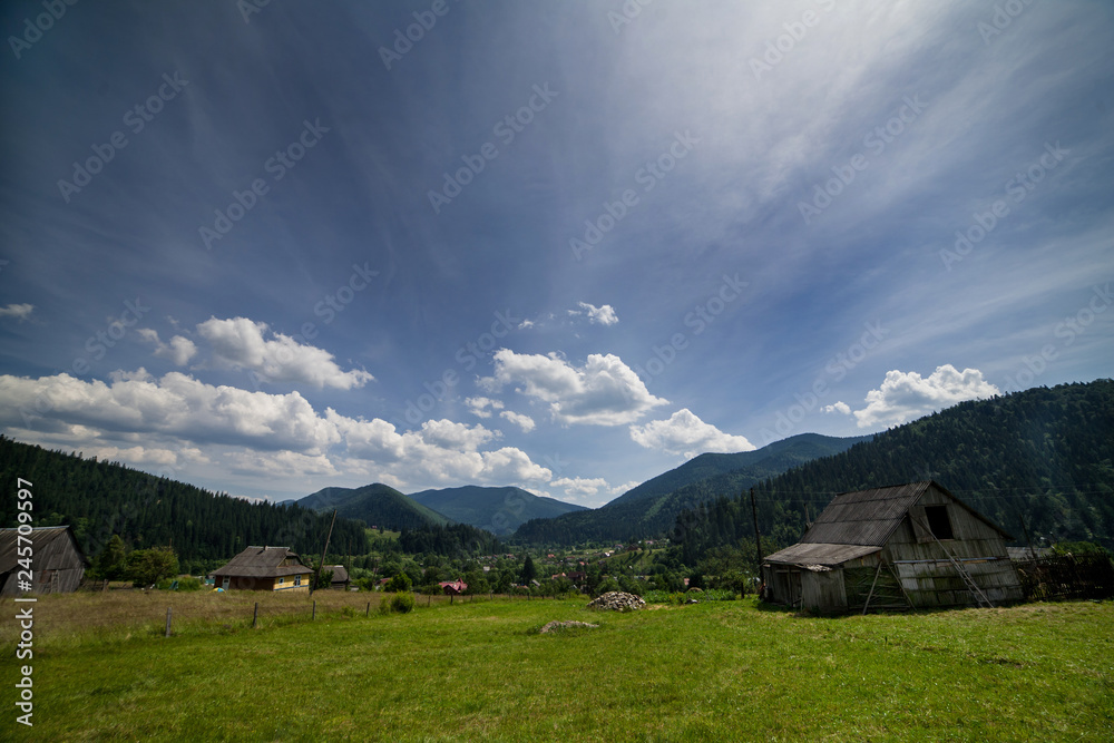 Small village in the Carpathians Small village in the Carpathians