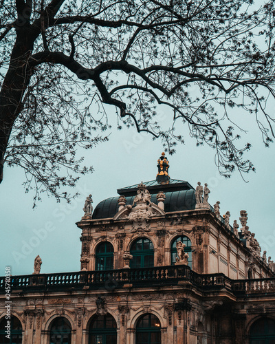 zwinger palace in dresden during fall season