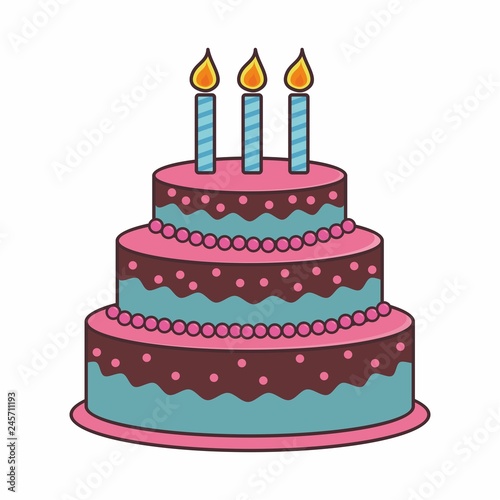 Birthday cake vector illustration 