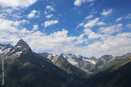 Closeup view mountains scenes in national park Dombai, Caucasus, Russia, Europe © TravelFlow