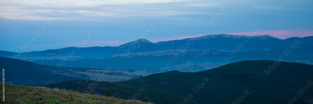 Beautiful dramatic sunset in the mountains autumn Beautiful dramatic sunset in the mountains autumn