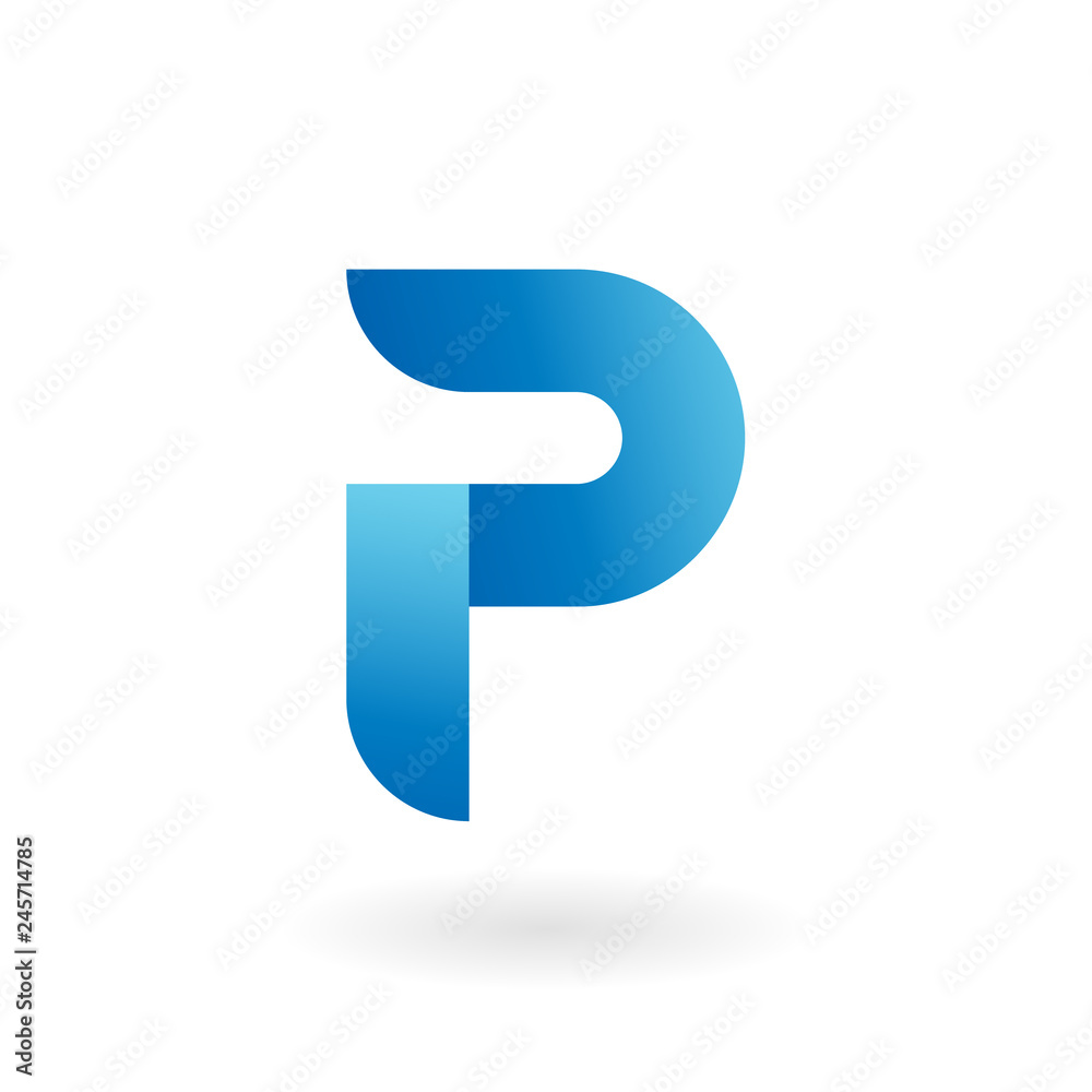 P letter blue flat vector logo template P letter blue flat vector logo template