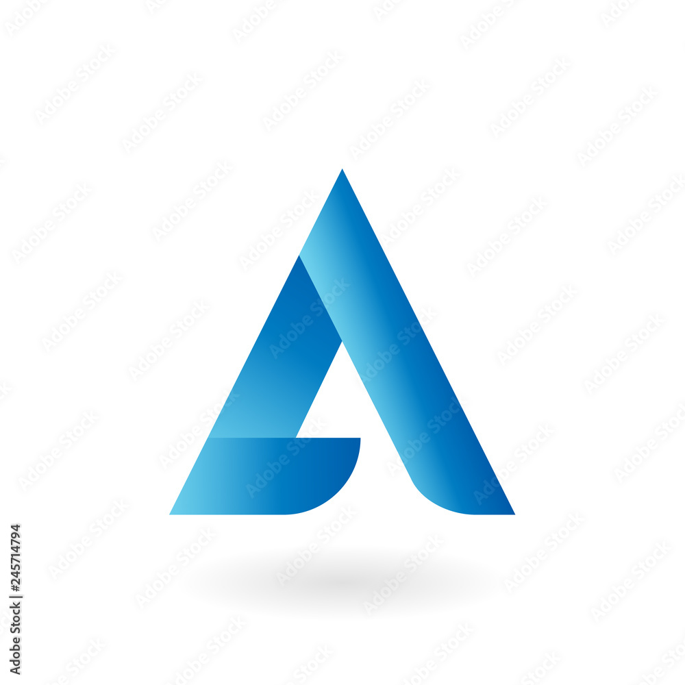 A letter blue flat vector logo template