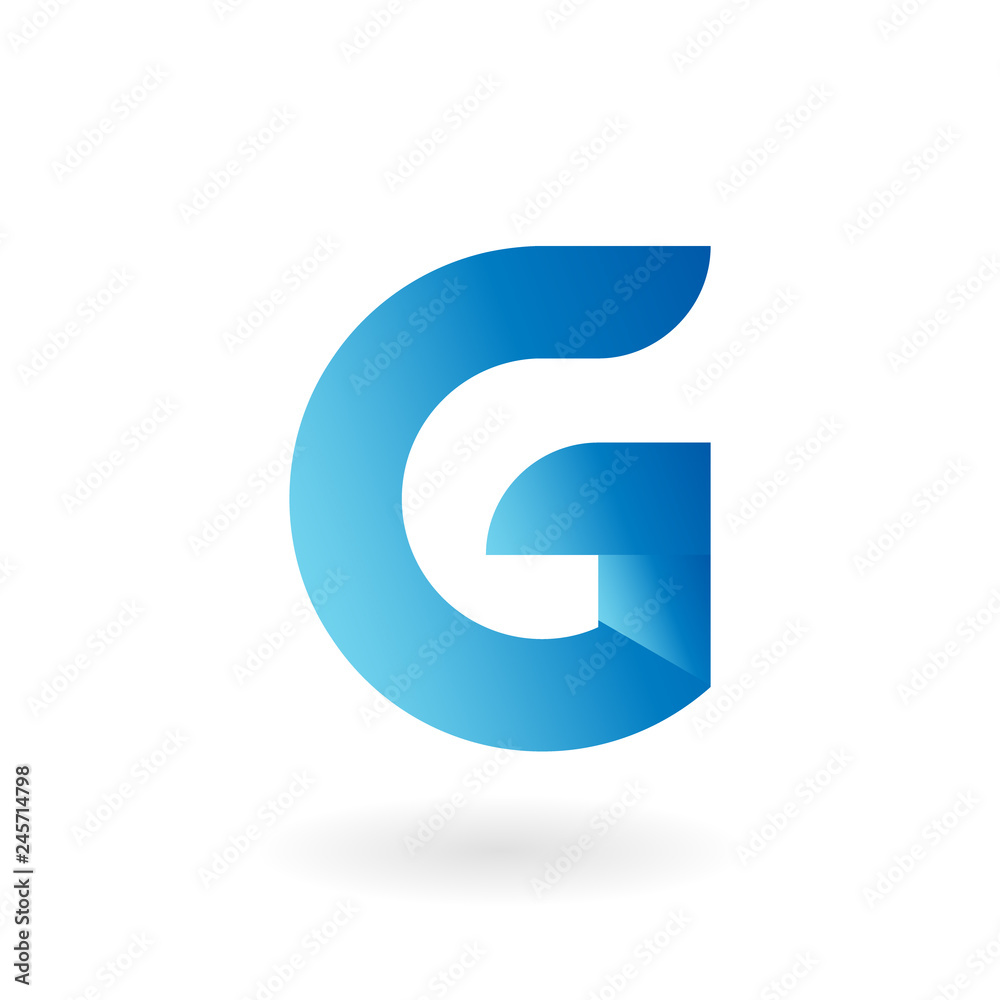 G letter blue flat vector logo template G letter blue flat vector logo template