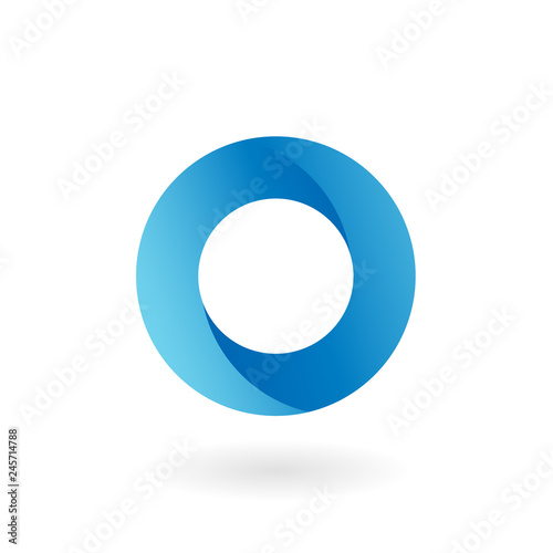O letter blue flat vector logo template photo