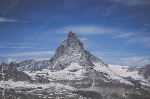 View closeup Matterhorn mountain, scenes in national park Zermatt, Switzerland © TravelFlow