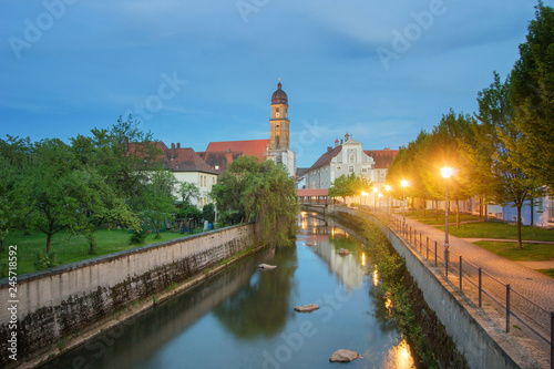 Canvas Print View of lovely Amberg at Night, Bavaria