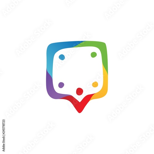 people family together human unity chat bubble logo vector icon