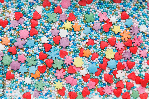 Multicolored Sugar sprinkle dots  decoration for cake