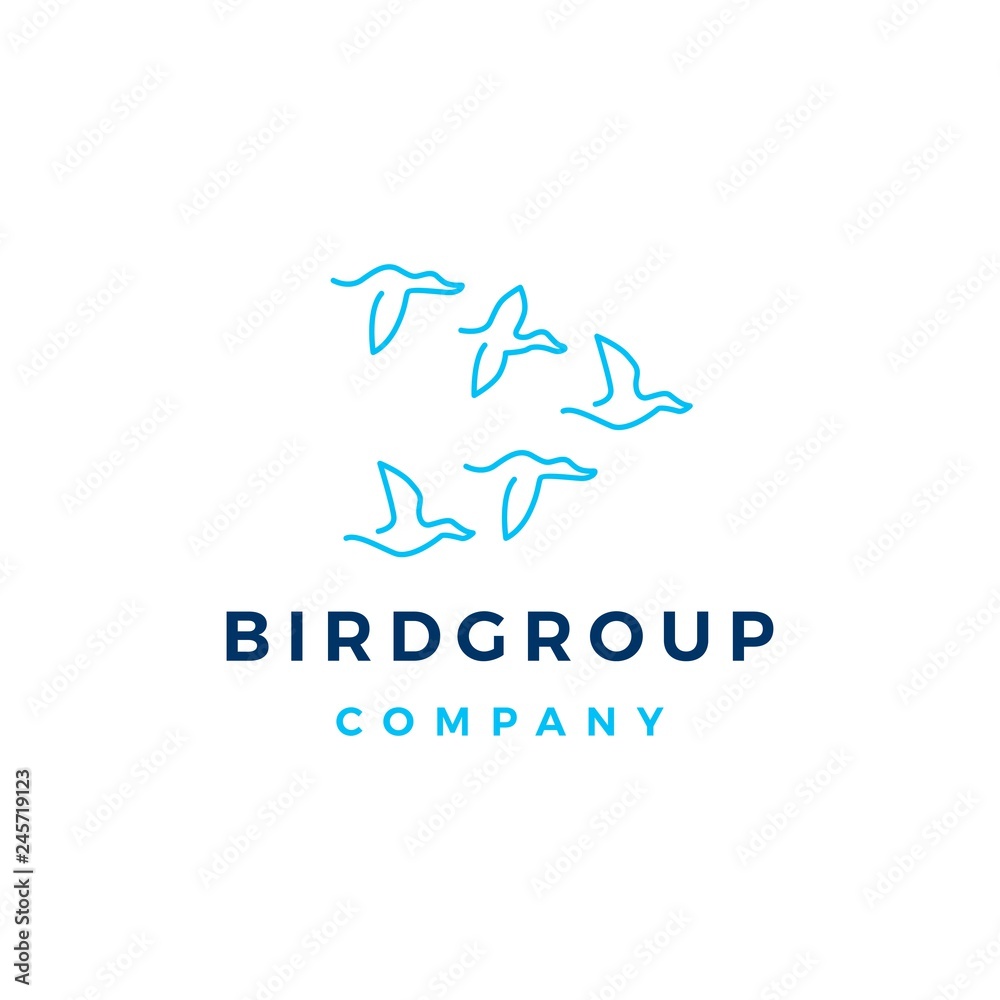 bird group colony logo vector icon illustration bird group colony logo vector icon illustration
