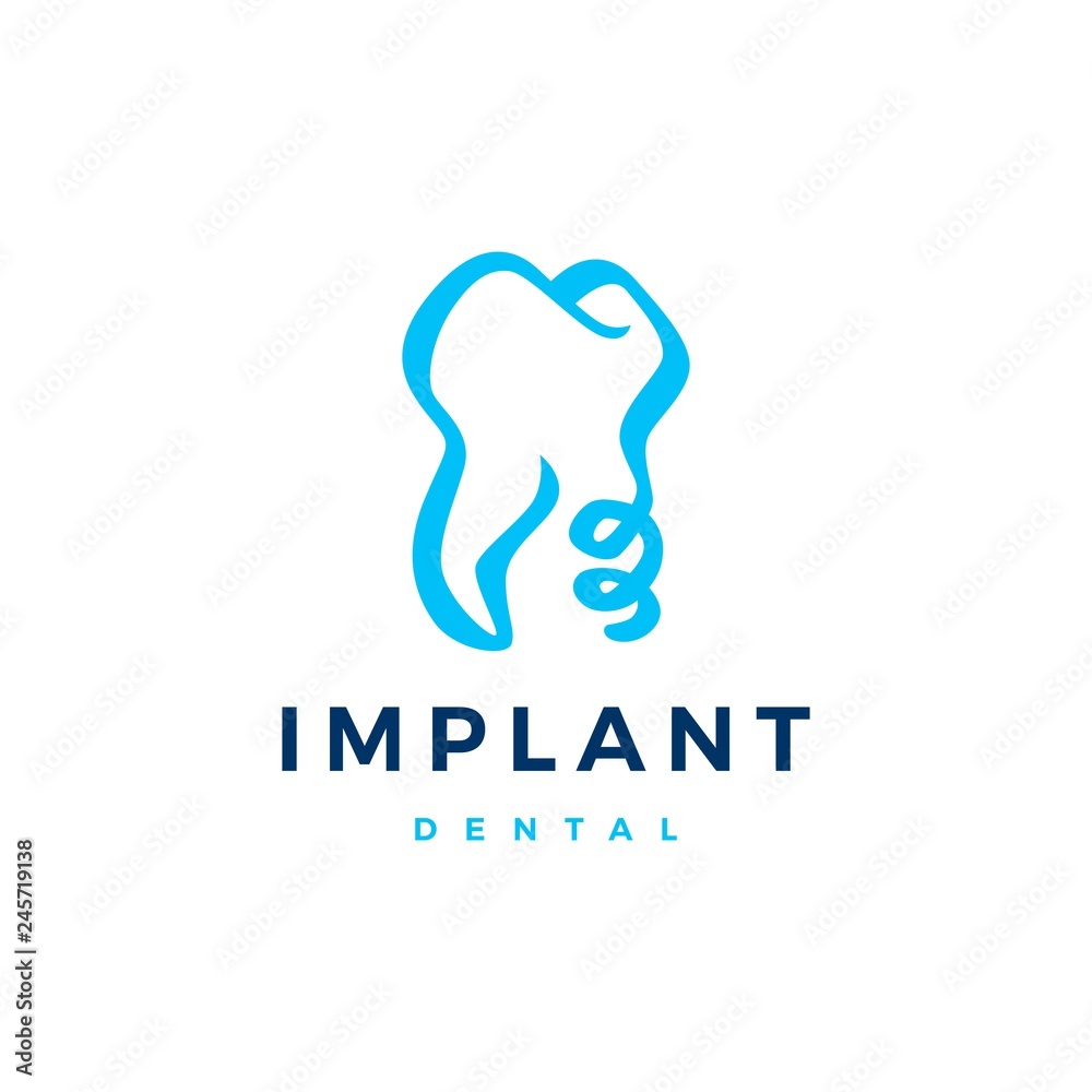 dental implant tooth teeth logo vector icon illustration dental implant tooth teeth logo vector icon illustration