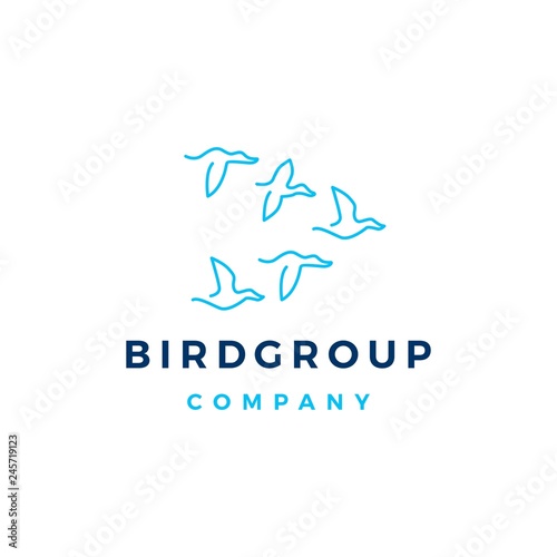 bird group colony logo vector icon illustration