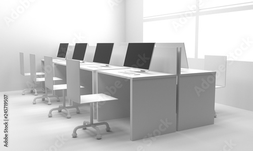 Office interior. 3D illustration