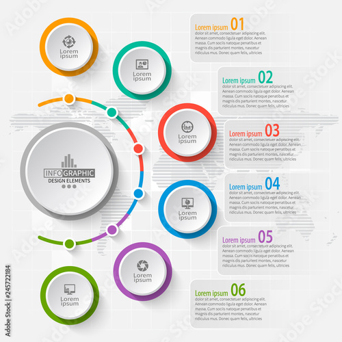 Abstract 3D Paper Infographics. Business template .Vector illustration