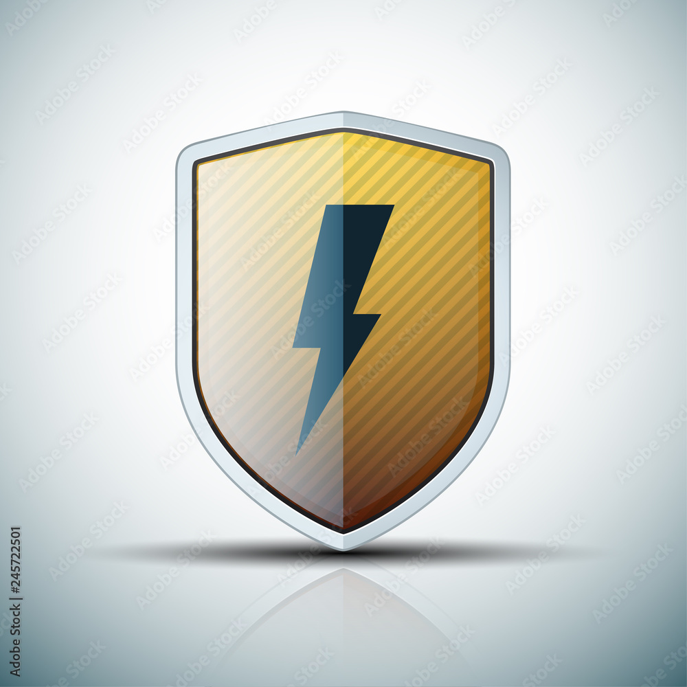 Lightning Shield sign illustration Lightning Shield sign illustration