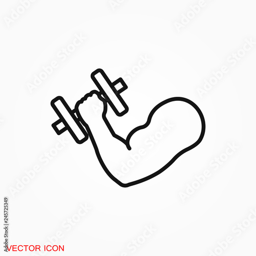 Muscle icon logo, illustration, vector sign symbol for design