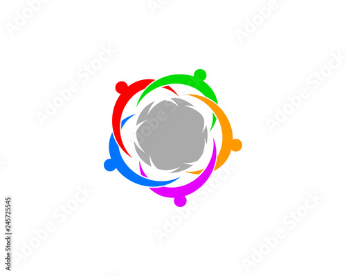 Team work logo design template