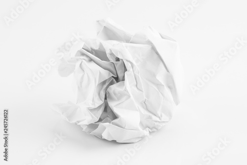 Crumpled paper balls on agray background