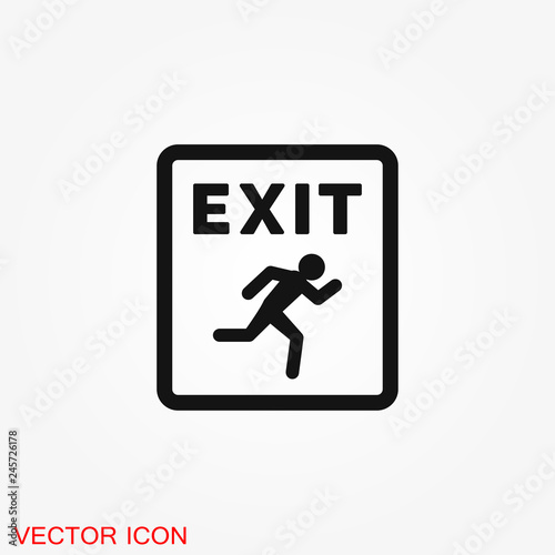 The exit icon. Logout and output, outlet, out symbol. Vector logo