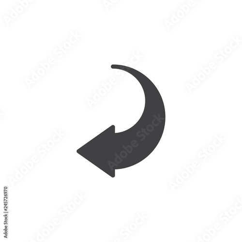Wallpaper Mural Back arrow vector icon. filled flat sign for mobile concept and web design. Previous arrow simple solid icon. Symbol, logo illustration. Pixel perfect vector graphics Torontodigital.ca