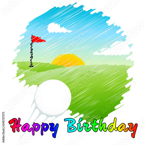 Photography Happy Birthday Golfer Message As Surprise Greeting For Golf Player - 3d Illustra