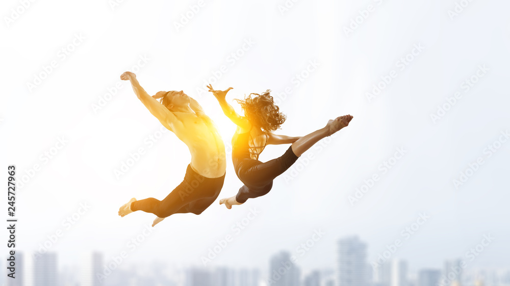 Fototapeta premium Moving to the beat. Mixed media