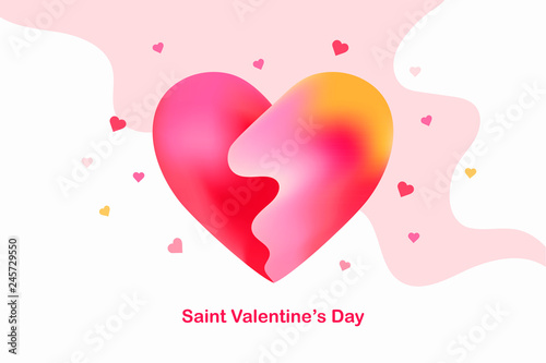 beautiful heart. symbol of valentine's day. vector illustration.