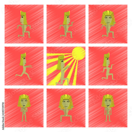 assembly flat shading style icon mummy halloween monster