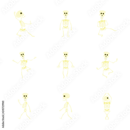 assembly flat shading style icon skeleton Halloween monster