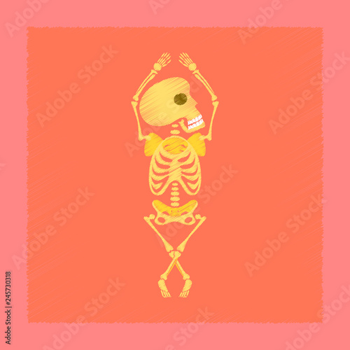 flat shading style icon skeleton Halloween monster