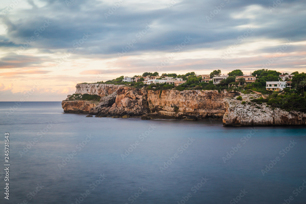 Seaside view from Cala Almonia, beautiful wild natural beach on Mallorca island Seaside view from Cala Almonia, beautiful wild natural beach on Mallorca island