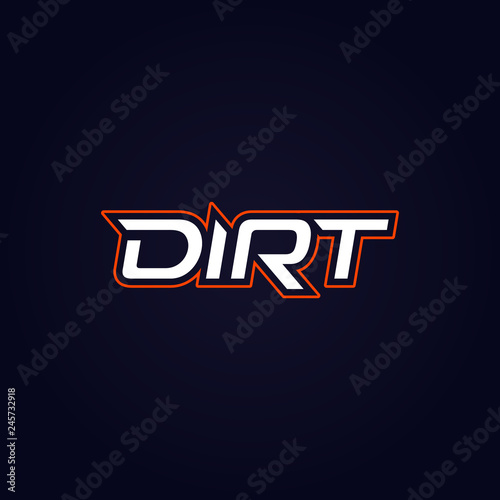 Dirt logo vector design. Extreme offroad sports logotype template.