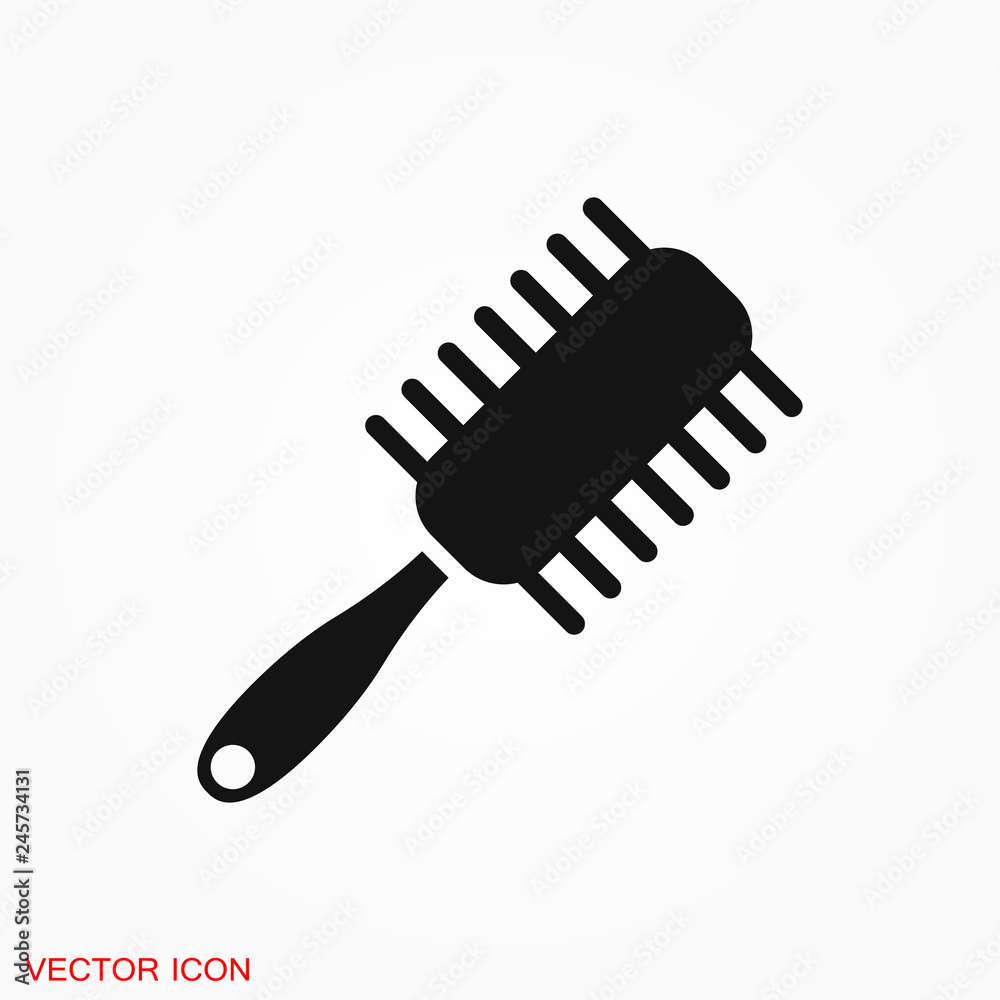 Hair brush icon logo, illustration, vector sign symbol for design Hair brush icon logo, illustration, vector sign symbol for design
