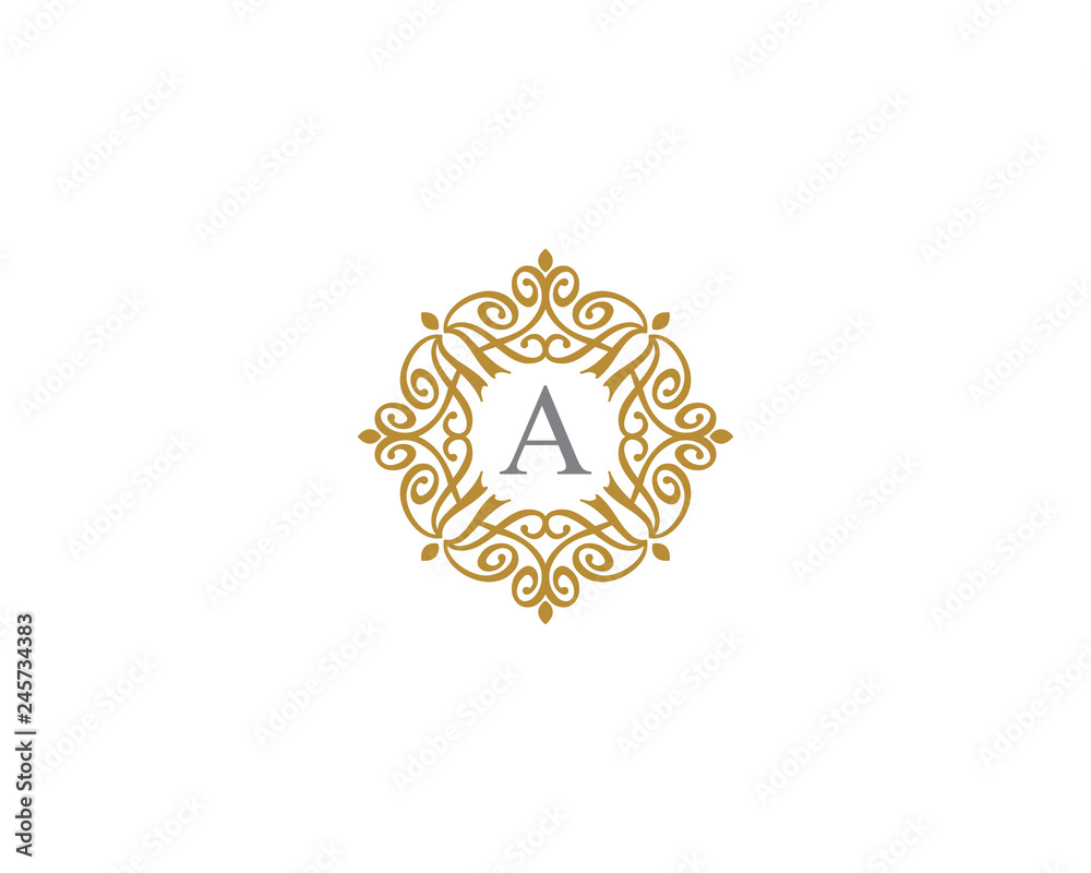 Monogram Letter A Frame Logo Icon 001