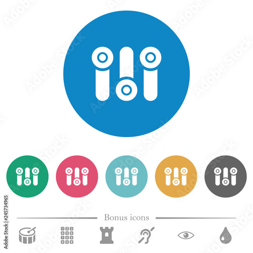 Control panel flat round icons